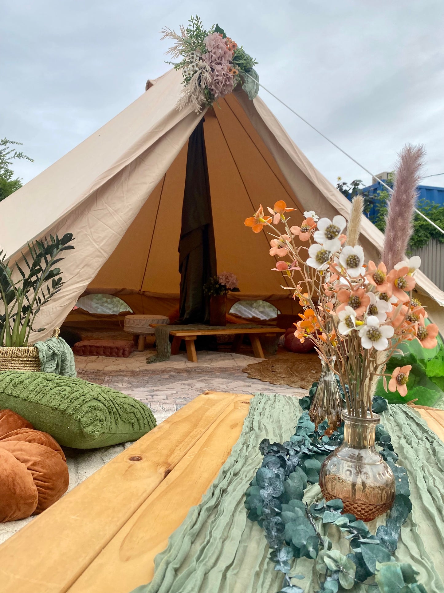 Bell Tent Picnic Setup