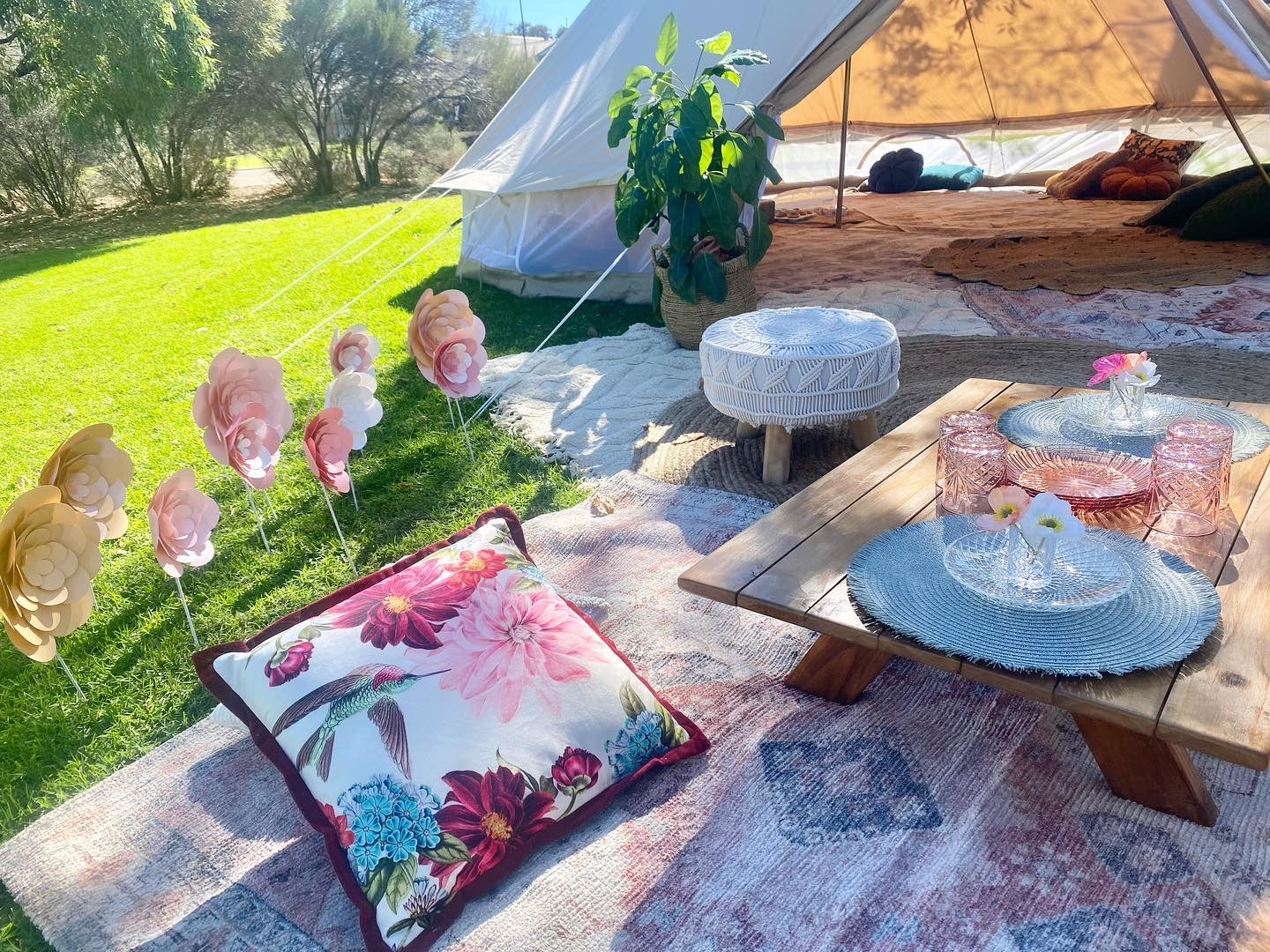Bell Tent Picnic Setup