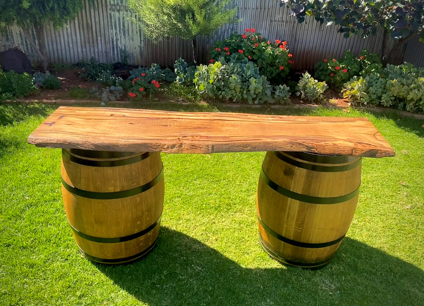 Marri Timber Top Barrel Bar