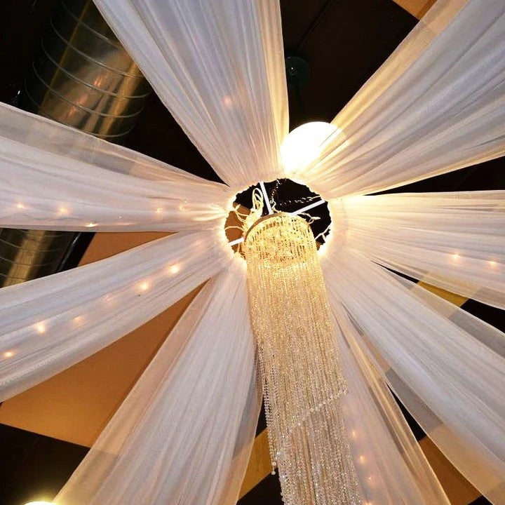 12 Piece White Ceiling Drape