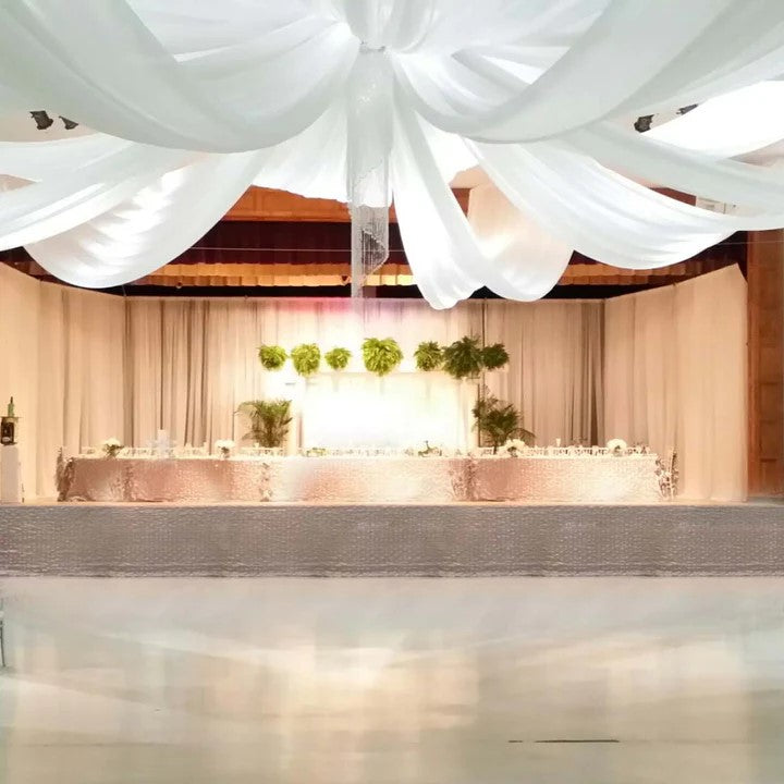 12 Piece White Ceiling Drape