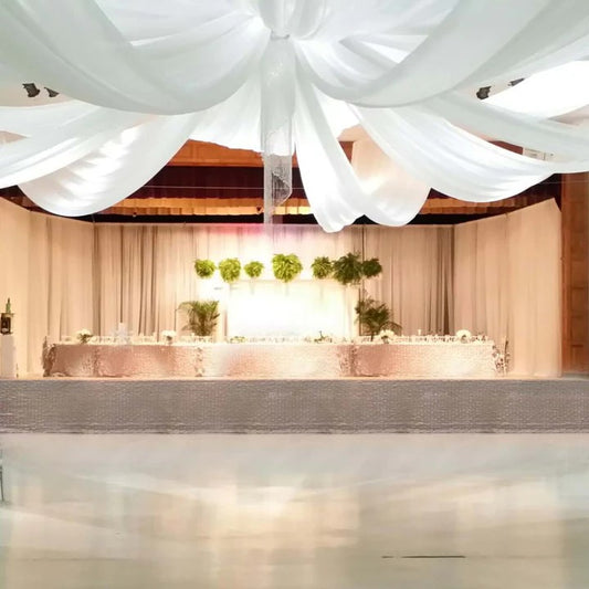 12 Piece White Ceiling Drape